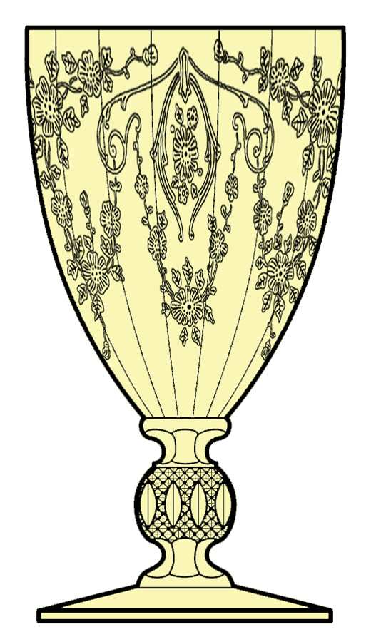 Diane Yellow (Stem 1066) Water Goblet by Cambridge-1