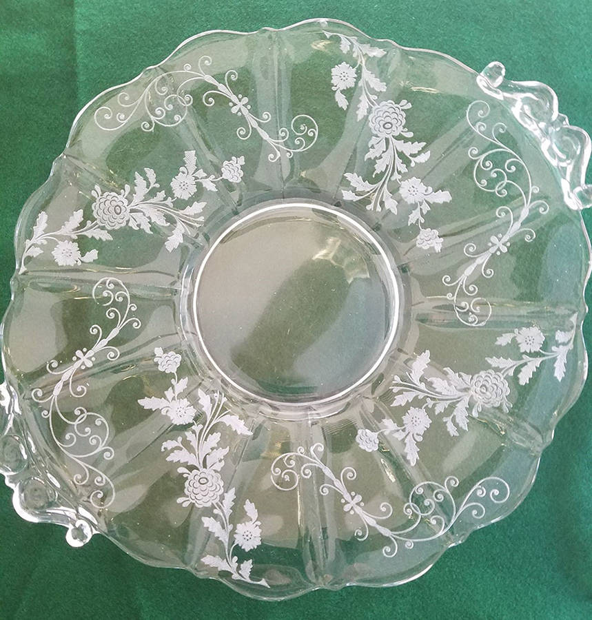 Elaine Clear (Stem 3500) Handled Cake Plate by Cambridge-1