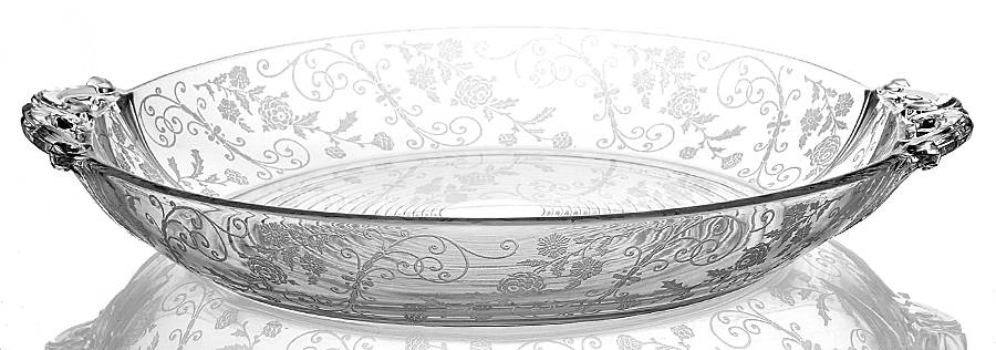 Elaine Clear (Stem 3500) 11" Handled Shallow Round Bowl by Cambridge-1