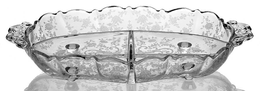Elaine Clear (Stem 3500) #3900/126 Oblong 3 Part Celery/Relish by Cambridge-1