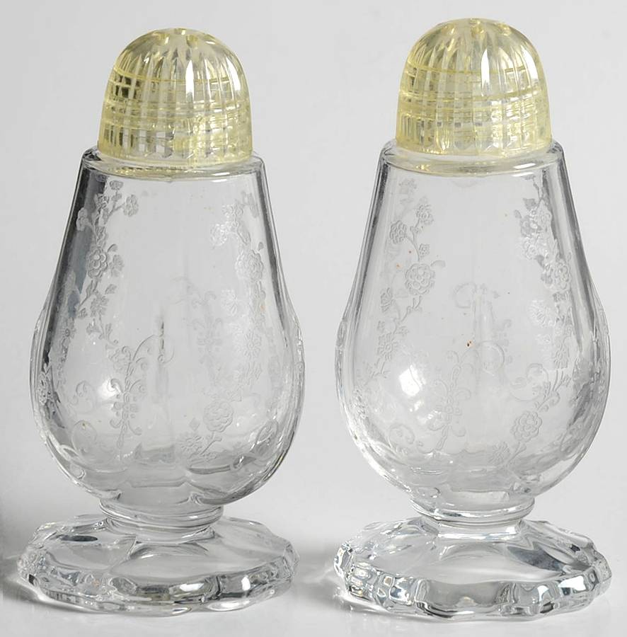 Elaine Clear (Stem 3500) 3400/77 Footed Shaker Set with Plastic Lids by Cambridge-1
