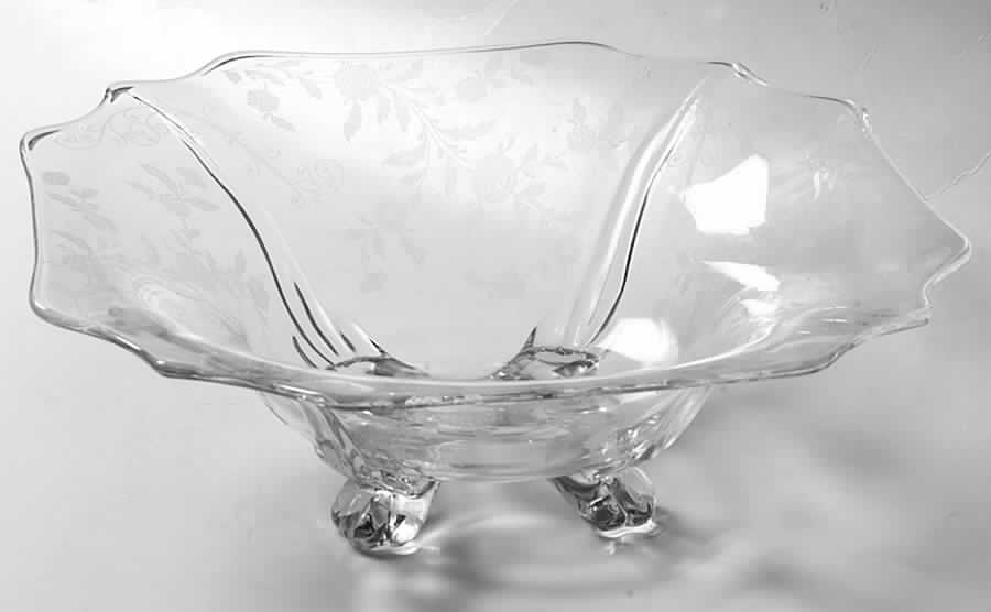 Elaine Clear (Stem 3500) #3400 12" Square 4 Toed Bowl by Cambridge-1
