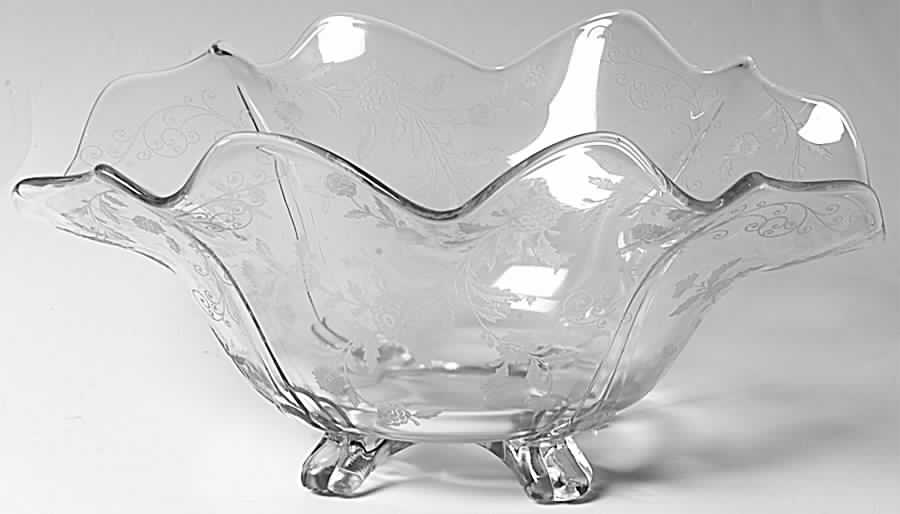 Elaine Clear (Stem 3500) 3400 Oblong Ruffled Four Toed Bowl by Cambridge-1
