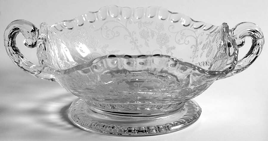 Elaine Clear (Stem 3500) Handled Open Candy Dish by Cambridge-1