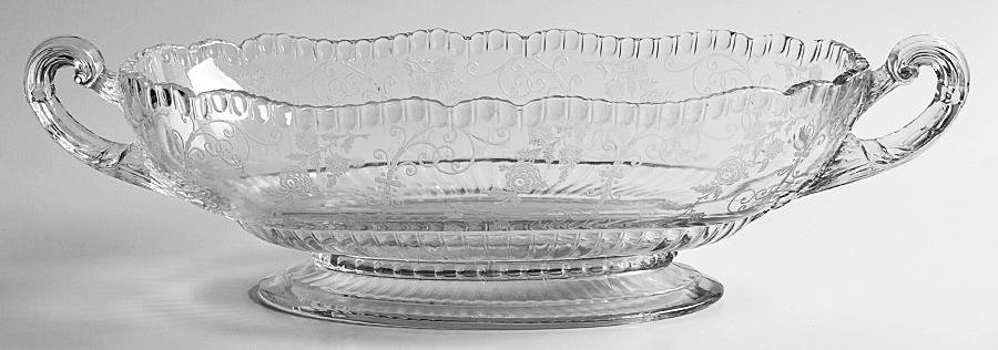 Elaine Clear (Stem 3500) 16" Oval Handled Footed Bowl by Cambridge-1