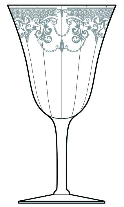 Etch 520 Clear (Stem 3060) Water Goblet by Cambridge-1