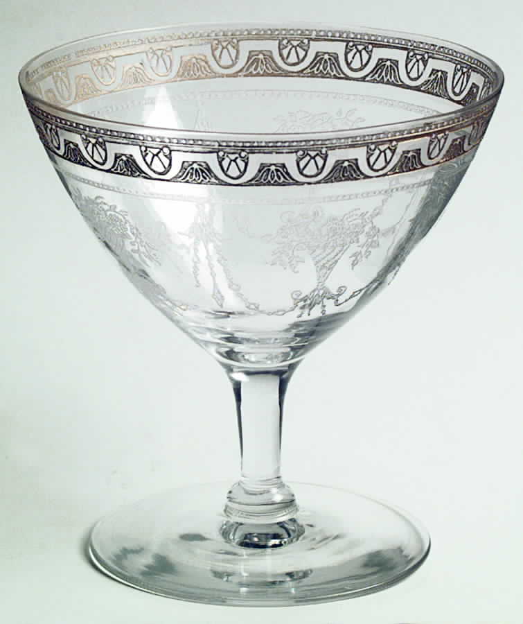 Etch 701 Clear (Lt Gold Encrusting) Low Sherbet by Cambridge-1