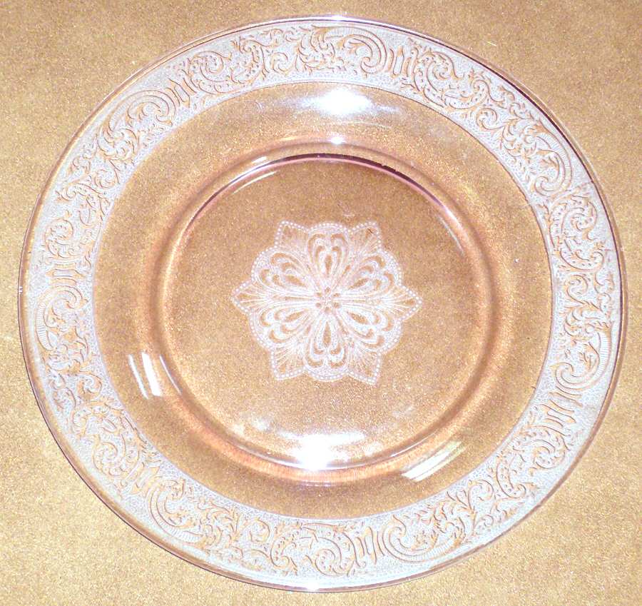 Florentine Pink (Stem 3060) Luncheon Plate by Cambridge-1