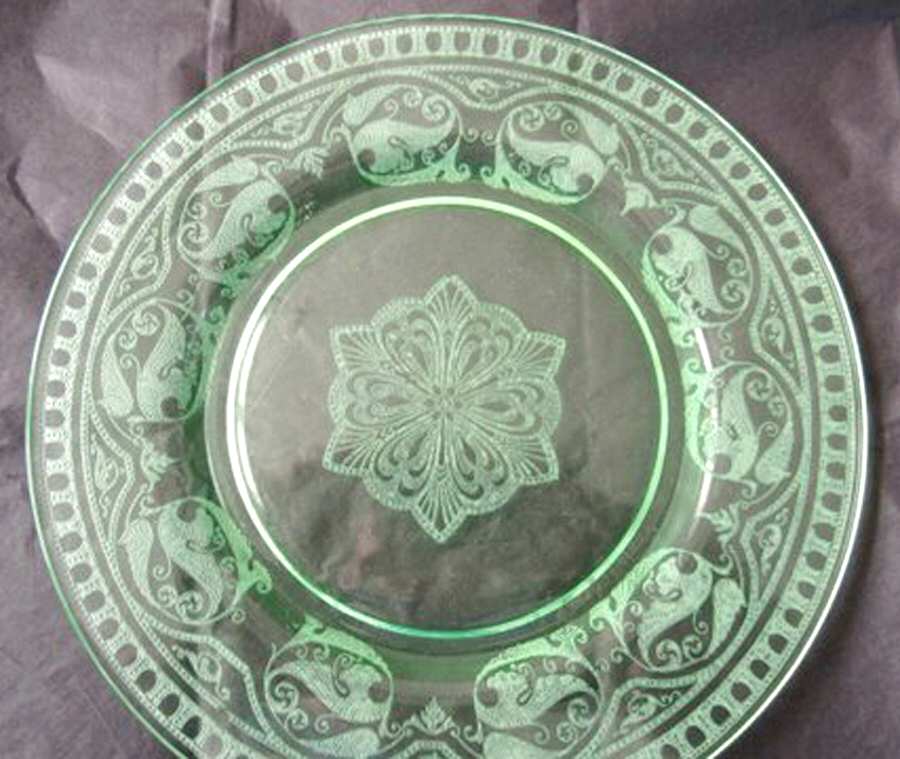 Etch 704 Apple Green (Stem 3060) Salad Plate by Cambridge-1