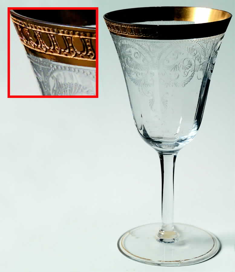 Etch 704 (Gold Encrusted) Water Goblet by Cambridge-1