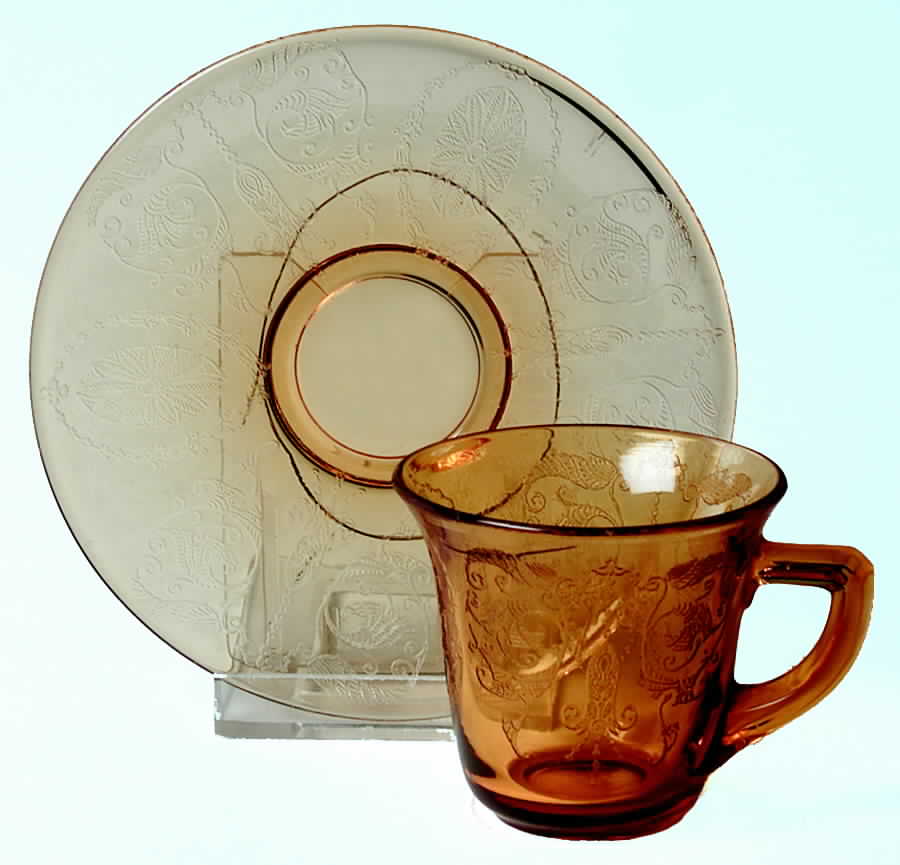 Majestic (Stem 3120, Amber) Demitasse Cup & Saucer Set by Cambridge-1