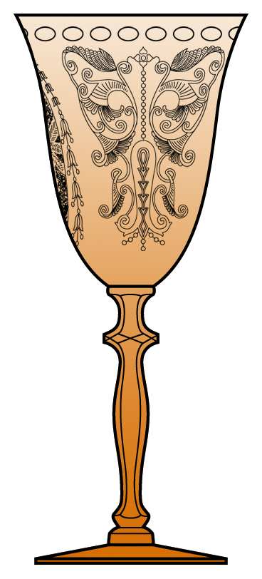 Majestic (Stem 3120, Amber) Water Goblet by Cambridge-1