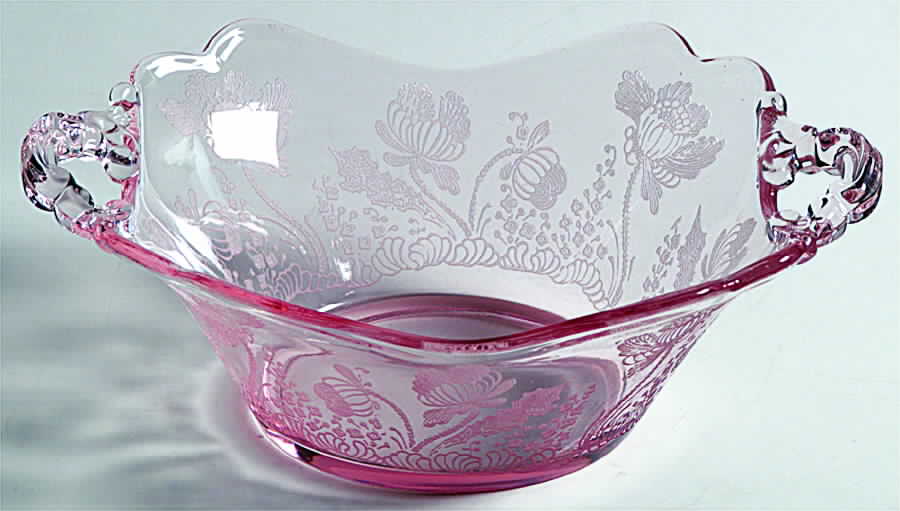 Gloria Pink (Stem 3130) 3400/1181 Handled Bon Bon by Cambridge-1