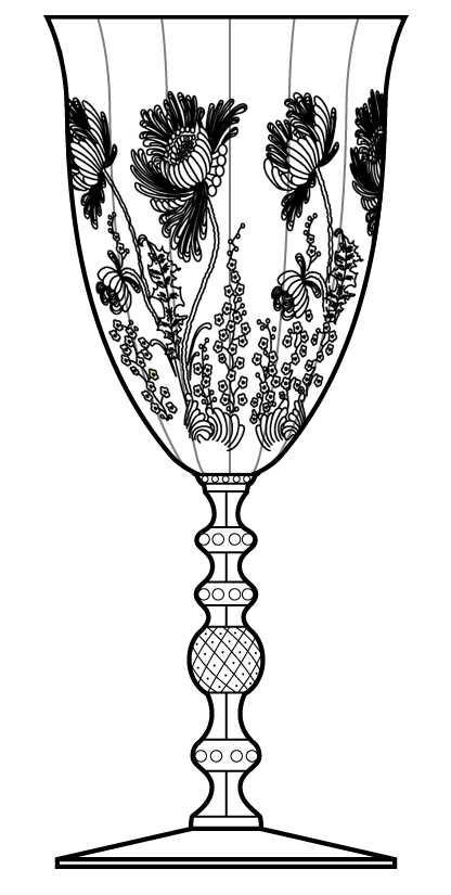 Gloria Clear (Stem 3124) Water Goblet by Cambridge-1
