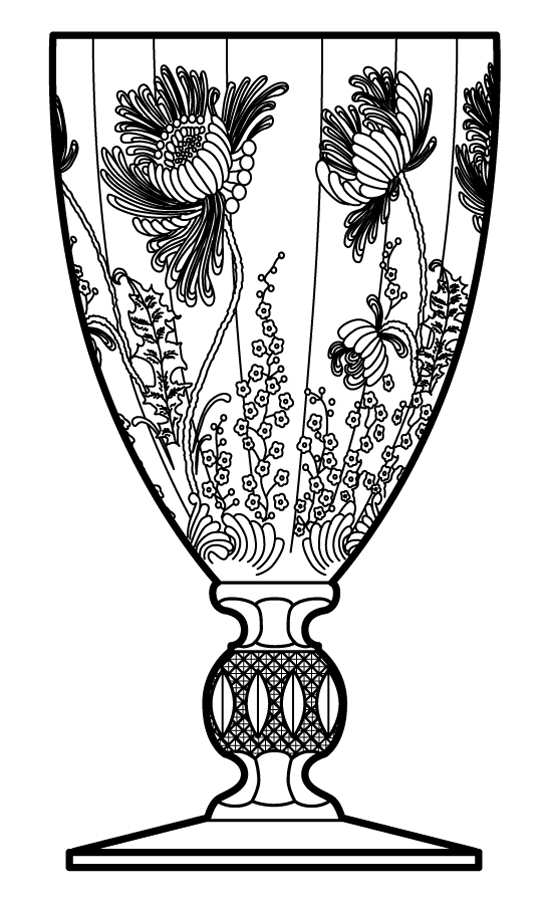Gloria Clear (Stem 1066) Water Goblet by Cambridge-1