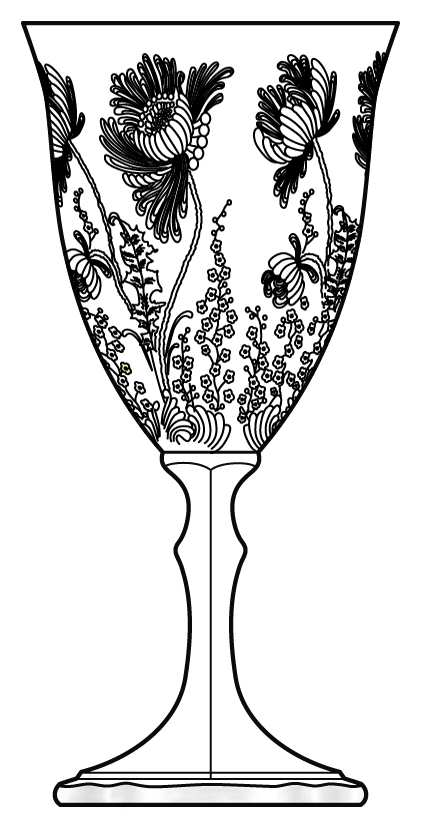 Gloria Clear (Stem 3025) Water Goblet by Cambridge-1