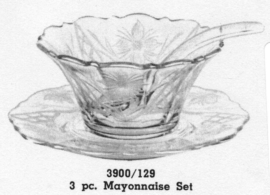 Granada Mayonnaise Bowl, Underplate and Ladle by Cambridge-1
