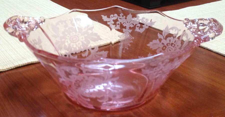 Lorna Pink (Stem 3035) Handled Bon Bon by Cambridge-1