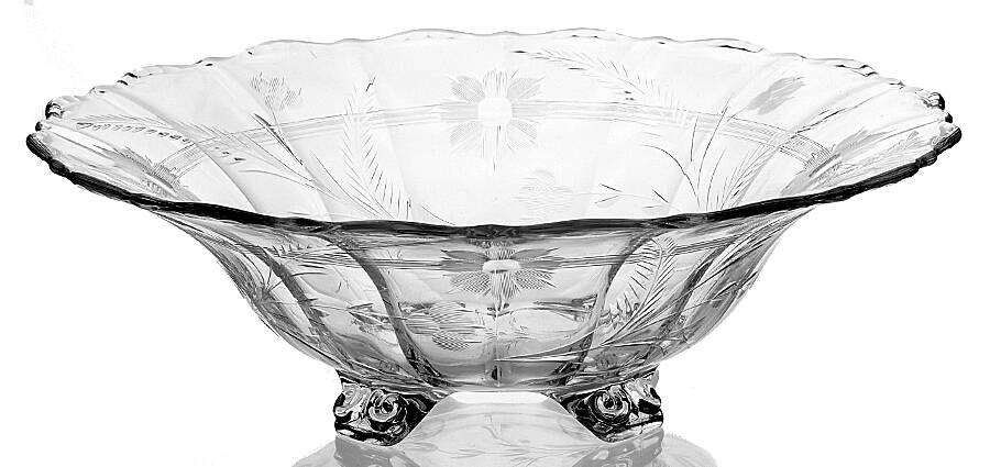 Maryland Clear (Stem 3776) 12" 4-Toed Footed Bowl by Cambridge-1