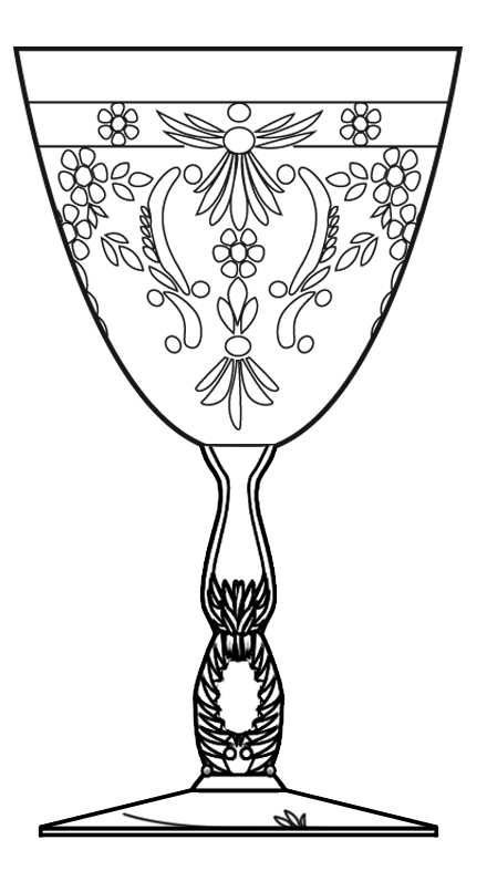 Meadow Rose Water Goblet by Cambridge-1