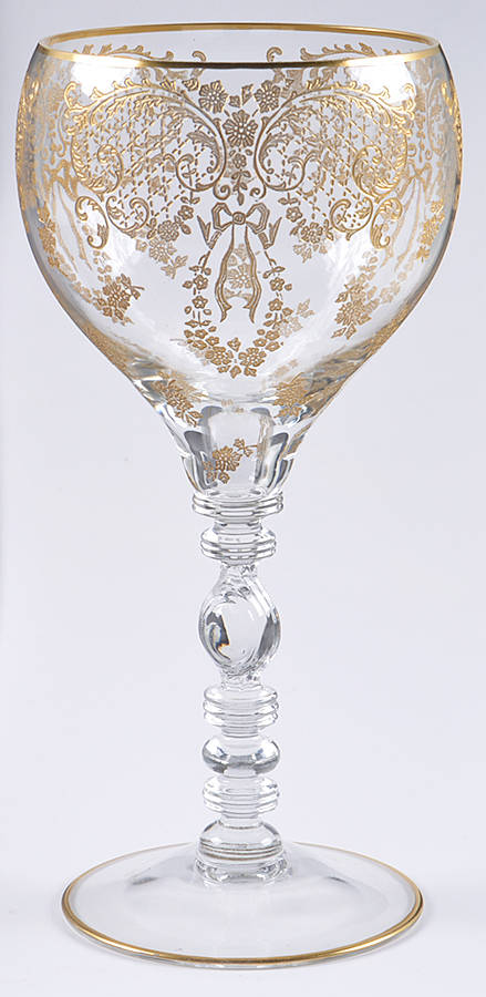 Minerva  (Stem 1402, Gold Encrusted) Water Goblet by Cambridge-1