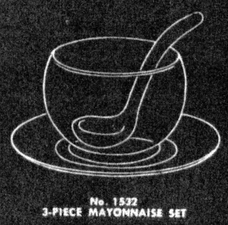 Paisley Mayonnaise Bowl, Underplate and Ladle by Cambridge-1