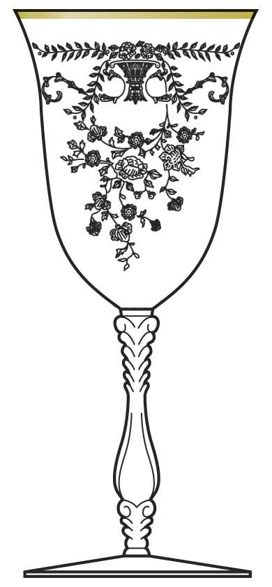 Portia Clear (Stem 3121 Gold Trim) Water Goblet by Cambridge-1