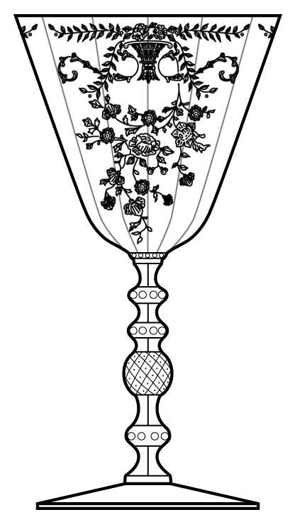 Portia (Stem #3122, Etched) Water Goblet by Cambridge-1