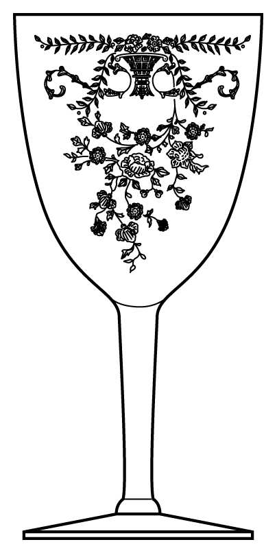 Portia Clear (Stem 7801, Etched) Water Goblet by Cambridge-1
