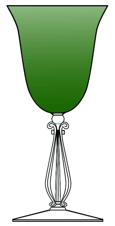 Regency Dark Green (Forest Green) Water Goblet by Cambridge-1