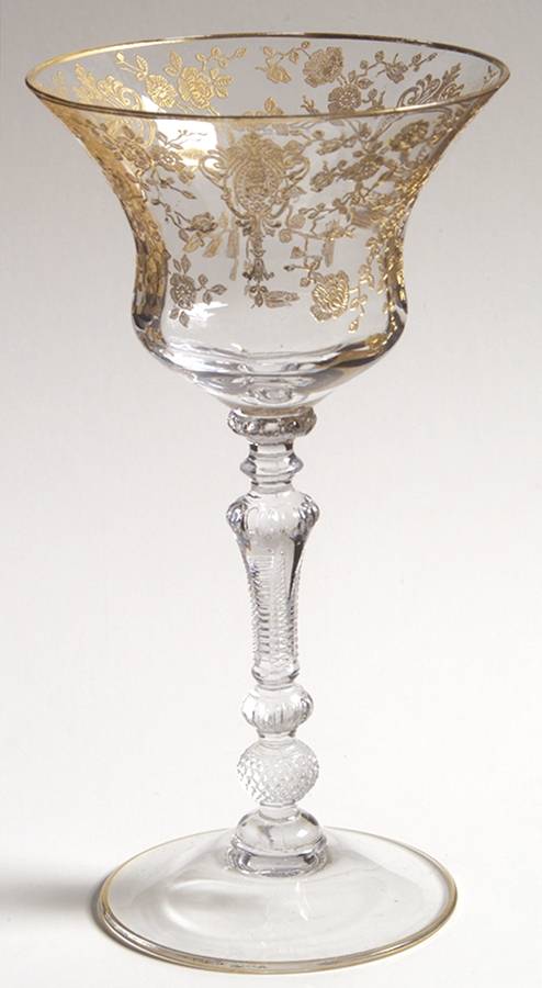 Rose Point Clear (Stem 3500, Gold Encrusted) Liquor Cocktail by Cambridge-1