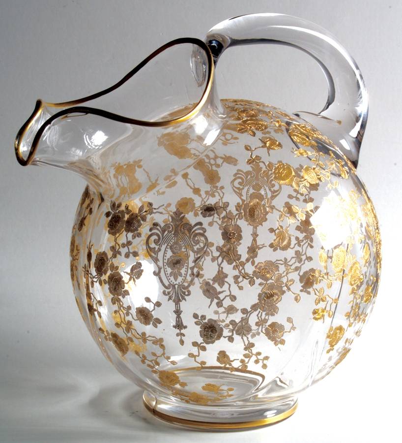Rose Point Clear (Stem 3500, Gold Encrusted) 3400/38 80 Oz Non Optic Ball Jug by Cambridge-1