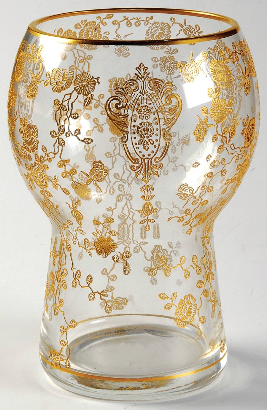 Rose Point Clear (Stem 3500, Gold Encrusted) 3400/38 12 Oz Flat Tumbler by Cambridge-1