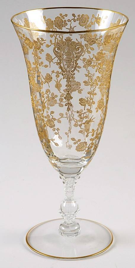 Rose Point Clear (Stem 3121, Gold Encrusted) Iced Tea by Cambridge-1