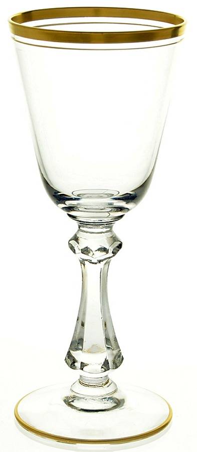 Wedding Band Clear (Gold Trim, Stem 3700) Wine Glass by Cambridge-1