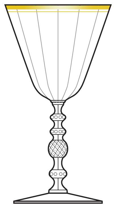 Wedding Band (Gold Trim) Water Goblet by Cambridge-1