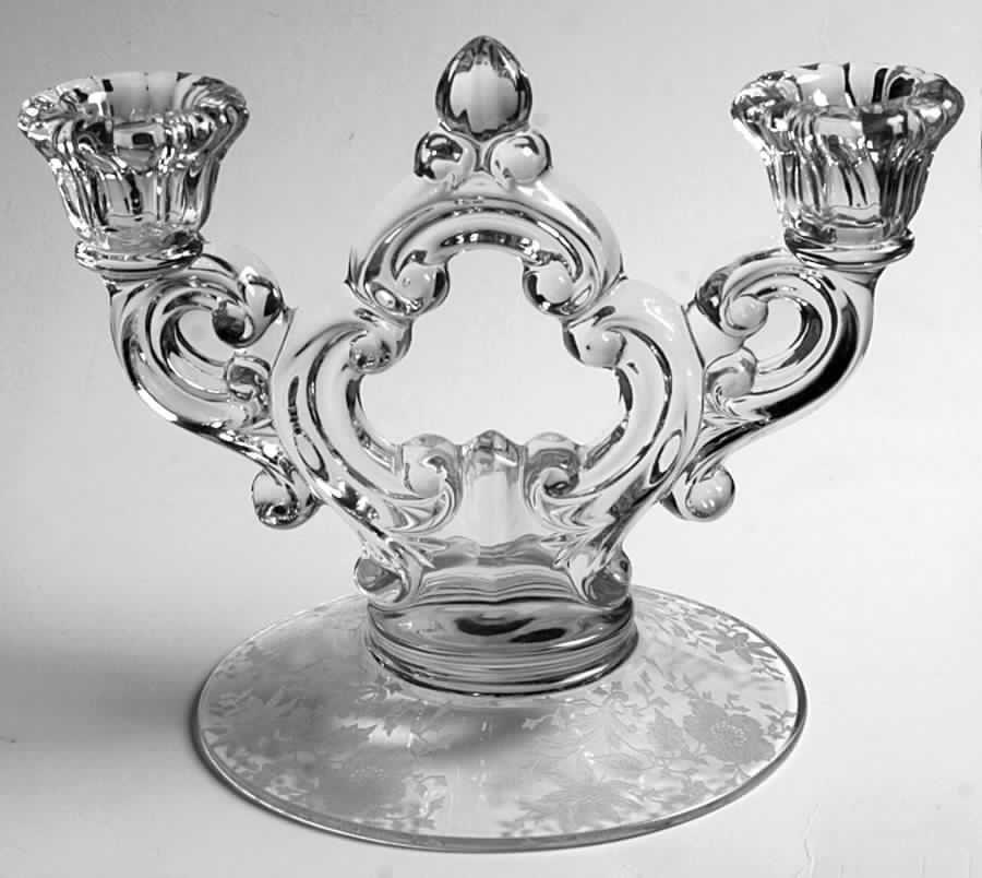 Wildflower Clear 3400/647 2 Light Candlestick (Round Base) by Cambridge-1