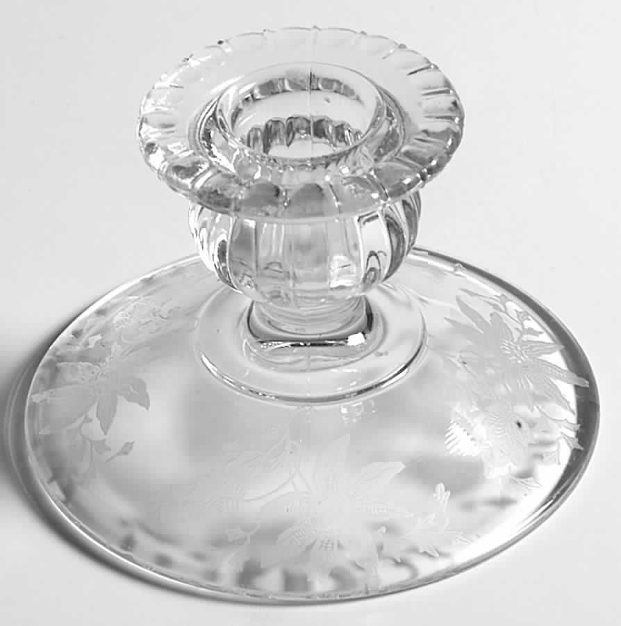 Wildflower Clear 2" Candlestick (Shape 3500) by Cambridge-1