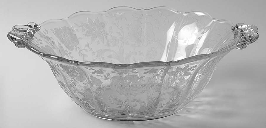 Wildflower Clear 11" Handled Bowl by Cambridge-1
