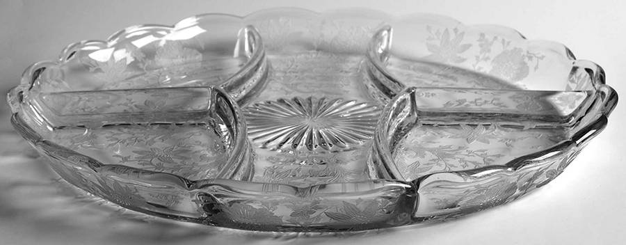 Wildflower Clear 10" Round 5 Part Relish by Cambridge-1