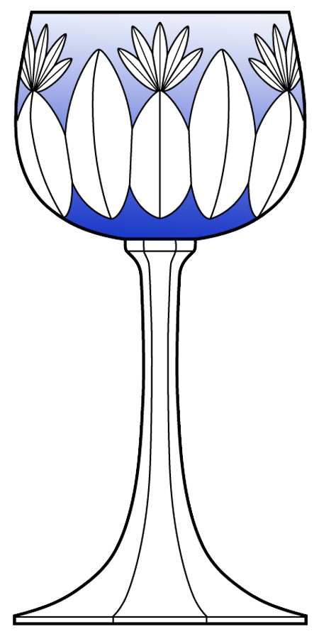 Bingen Blue Water Goblet by Cristal de Sevres-1