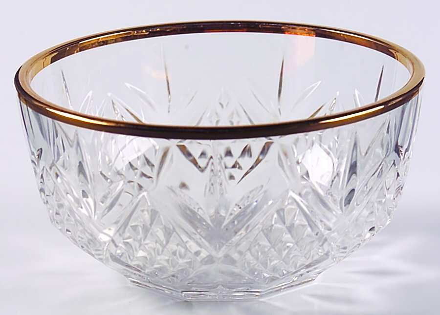 Salzburg Gold Candy Dish No Lid by Cristal de Flandre-1