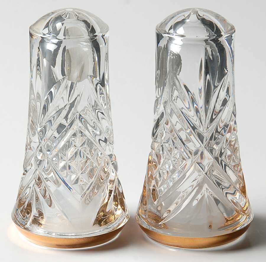 Salzburg Gold Stoppered Shaker Set by Cristal de Flandre-1