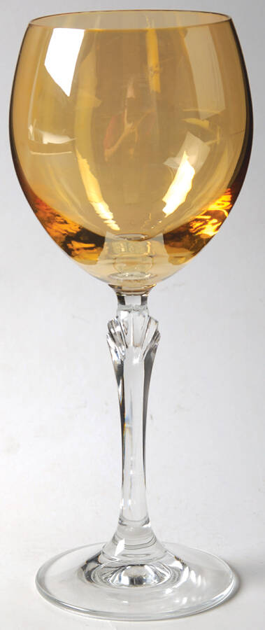 Bijoux Amber (Amber Iridescent Bowl, Clear Stem) Wine Glass by Colony-1