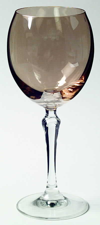 Bijoux Amber (Amber Iridescent Bowl, Clear Stem) Water Goblet by Colony-1