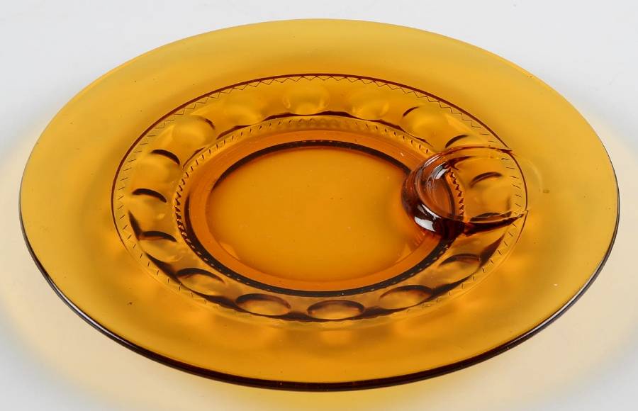 Color Crown Amber (Dark) Snack Plate No Cup by Colony-1