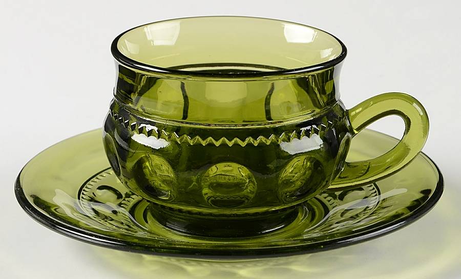 Color Crown Green Cup & Saucer Set by Colony-1