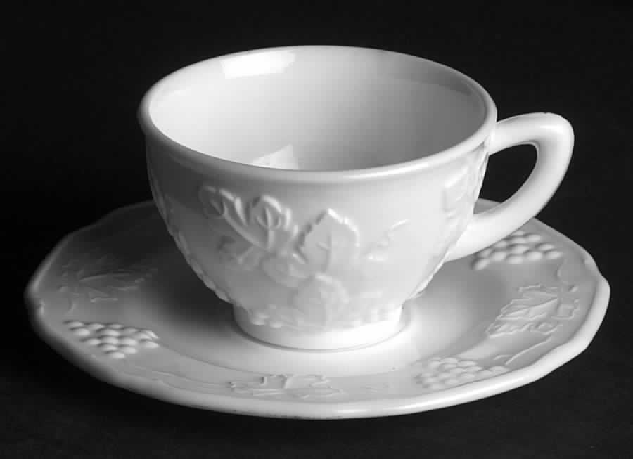 Harvest Milk Glass Cup & Saucer Set by Colony-1