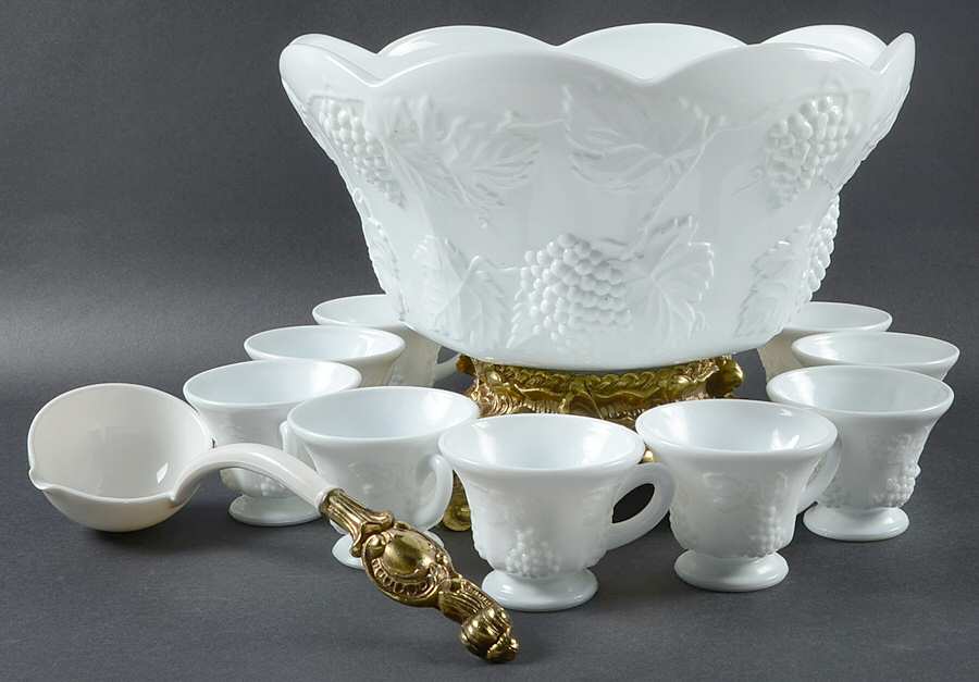 Harvest Milk Glass (15 Piece) Punch Set (PUN,PUSTM1,12 PCU,LADPG1) by Colony-1