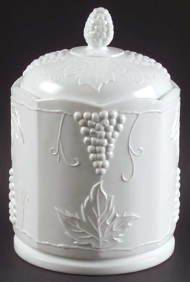 Harvest Milk Glass Medium Canister & Lid by Colony-1